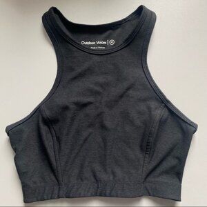 Outdoor Voices | high neck‎ sports bra | dark grey charcoal